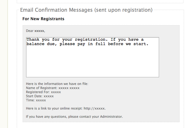 Custom Email Confirmation